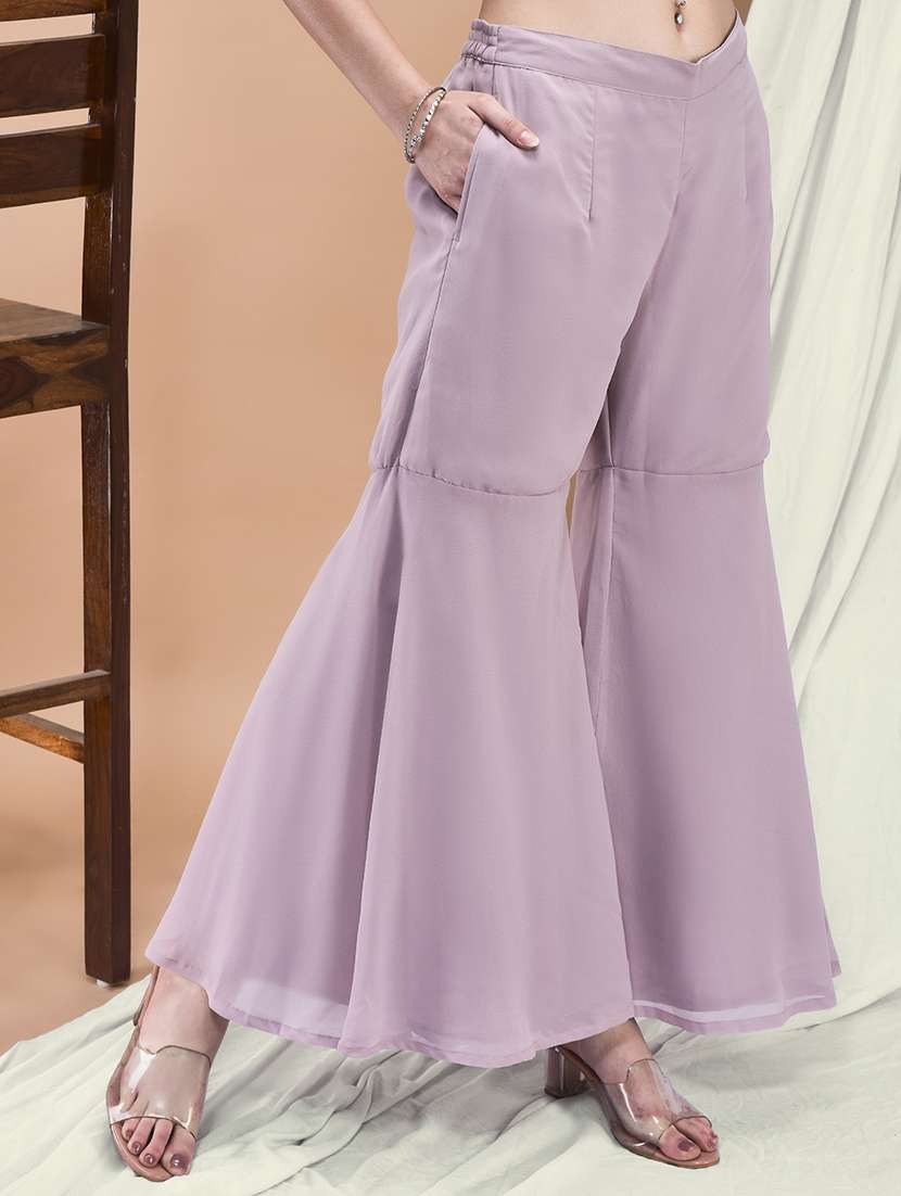 women embroidered three quarter sleeve kurta sharara with dupatta set - 22161047 -  Standard Image - 4