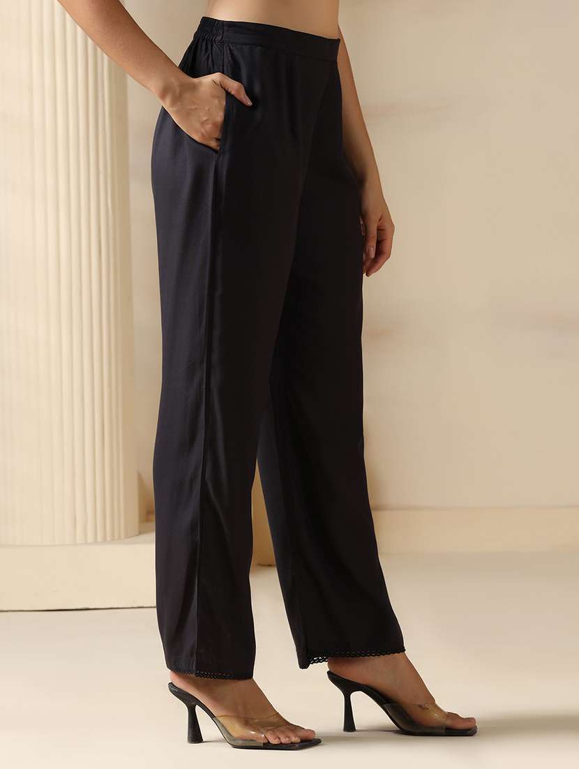 women solid three quarter sleeve kurta pant with dupatta set - 22161081 -  Standard Image - 4