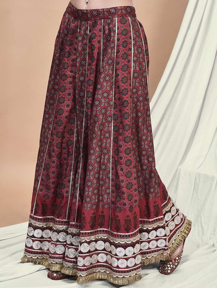 women printed three quarter sleeve kurta skirt with dupatta set - 22161093 -  Standard Image - 4