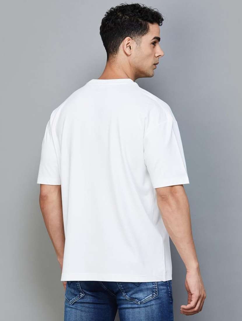 men chest print short sleeve oversized t-shirt - 22161095 -  Standard Image - 1