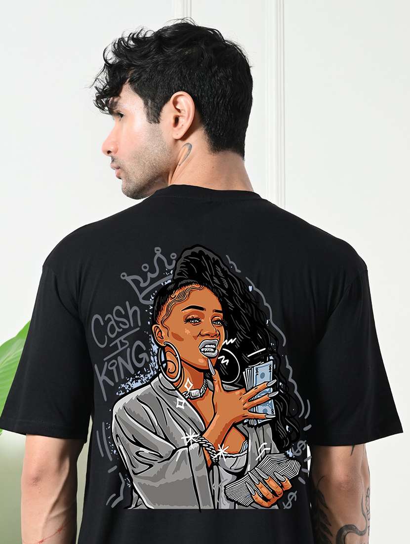 men front & back print short sleeve loose fit t-shirt - 22161110 -  Standard Image - 1