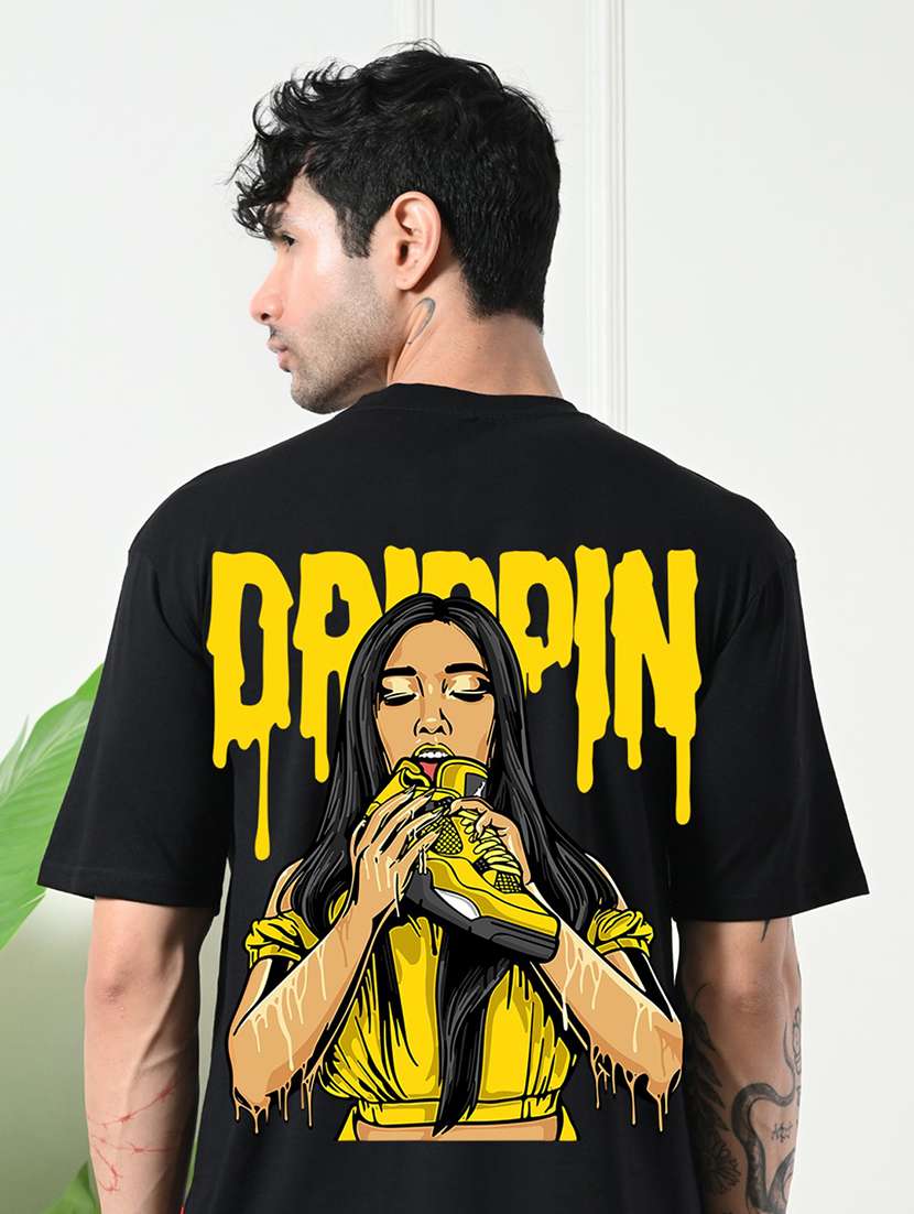 men front & back print short sleeve loose fit t-shirt - 22161113 -  Standard Image - 1