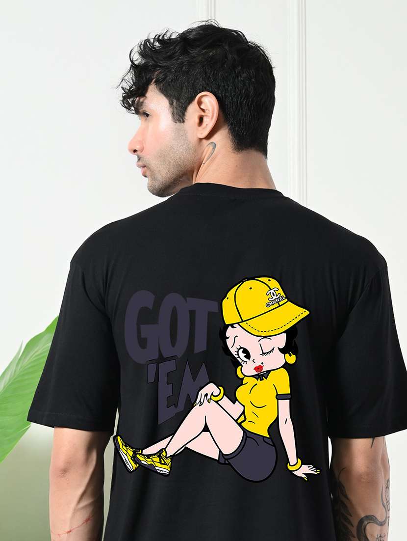 men front & back print short sleeve loose fit t-shirt - 22161115 -  Standard Image - 1