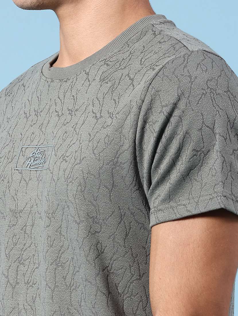men olive cotton blend plain t-shirt - 22161133 -  Standard Image - 1