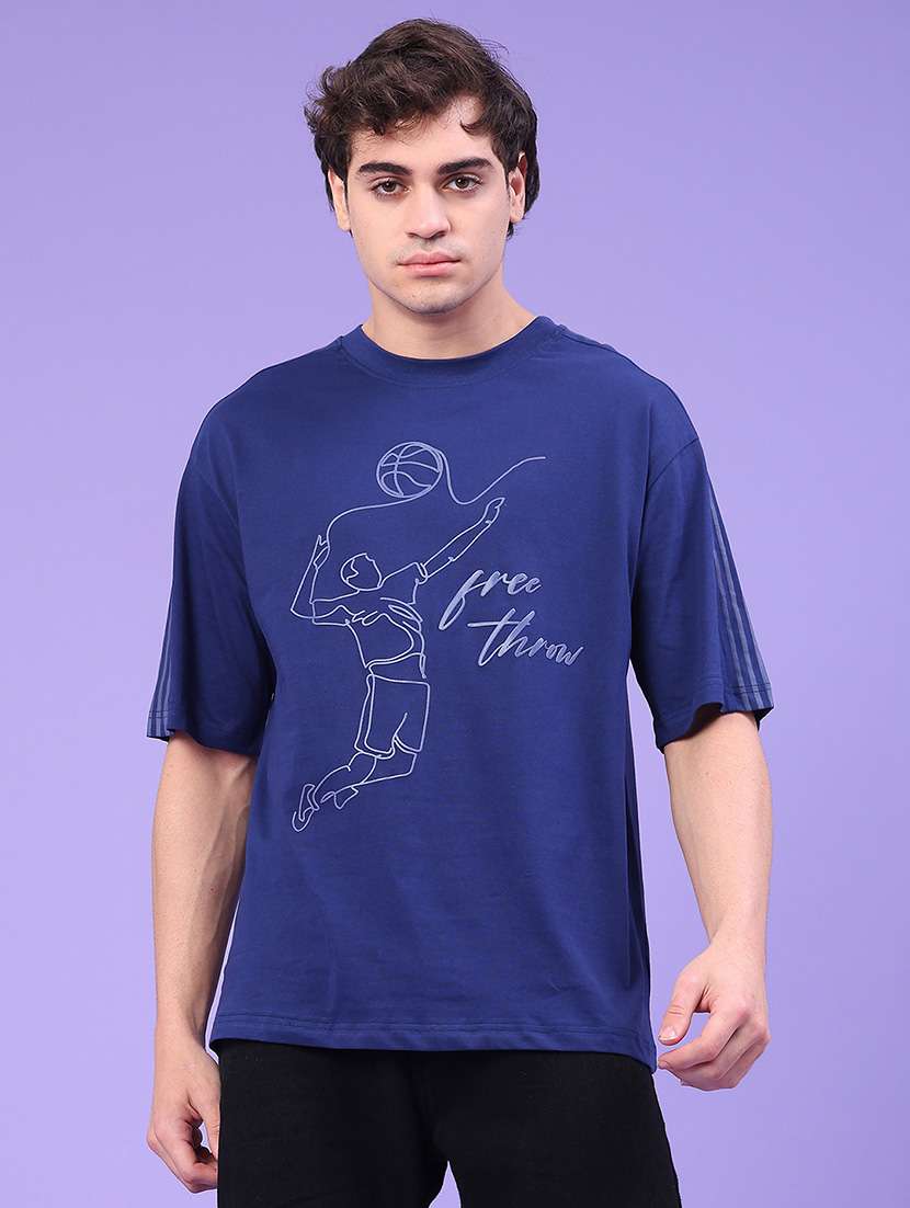 men printed short sleeve oversized t-shirt - 22161134 -  Standard Image - 1