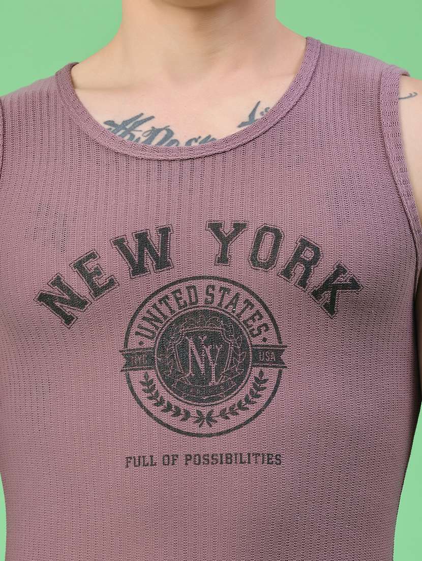 men printed sleeveless slim fit t-shirt - 22161147 -  Standard Image - 1