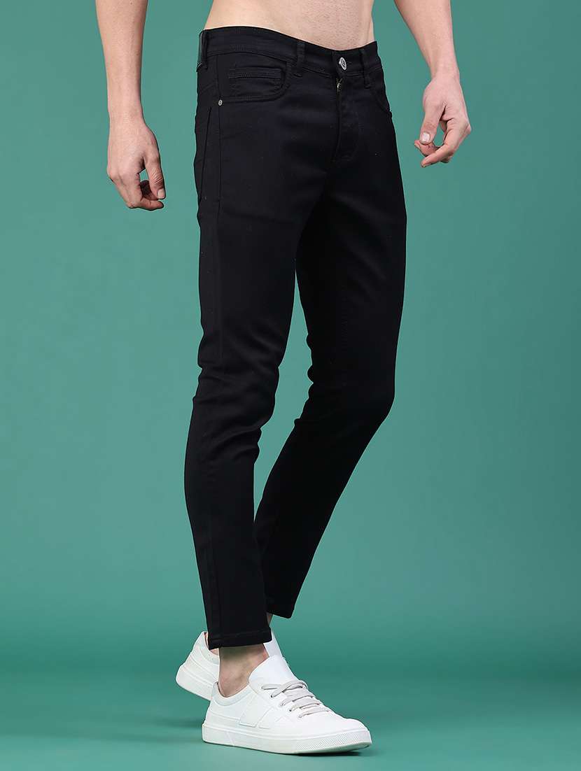 men plain mid rise ankle length slim fit jeans - 22161154 -  Standard Image - 1