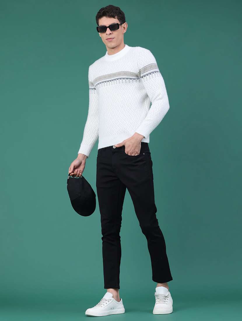 men plain mid rise ankle length slim fit jeans - 22161154 -  Standard Image - 4