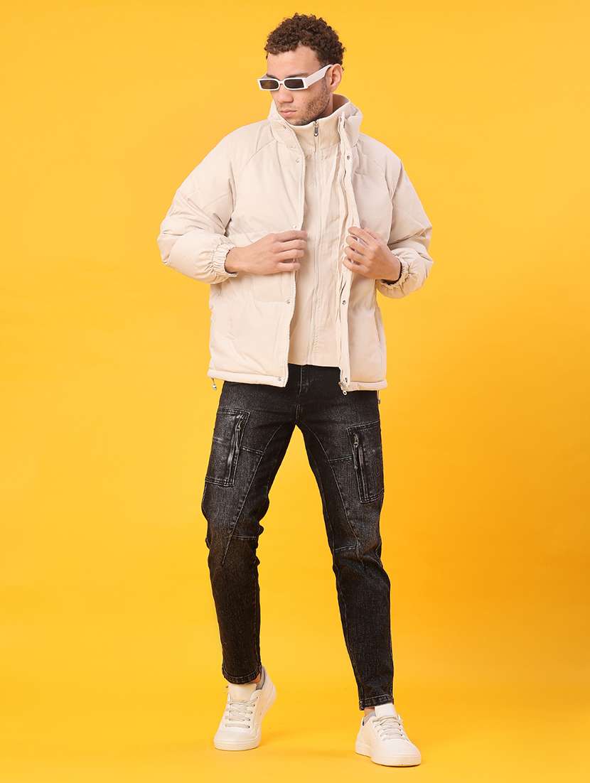 men solid long sleeve bomber jacket - 22161201 -  Standard Image - 4