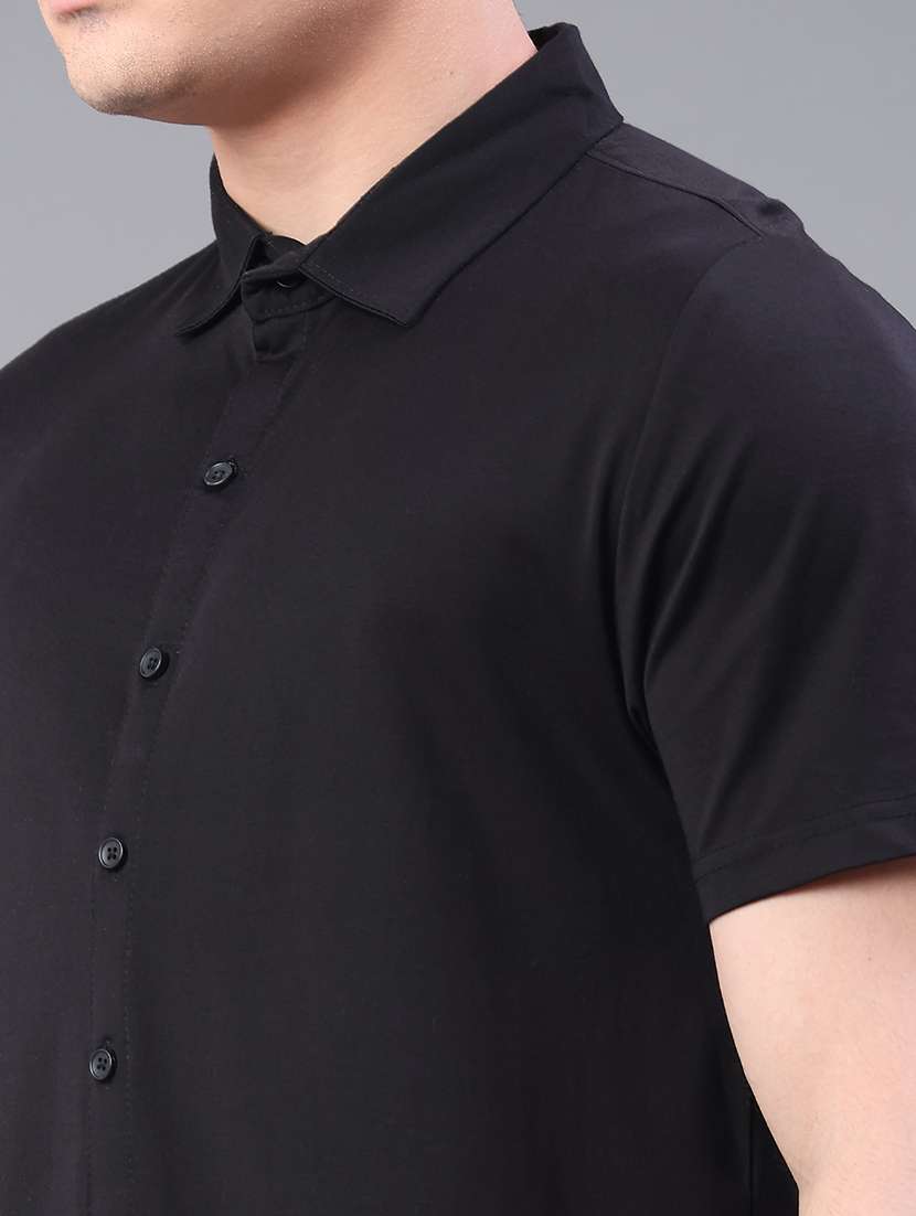 men solid short sleeve regular fit casual shirt - 22161443 -  Standard Image - 4