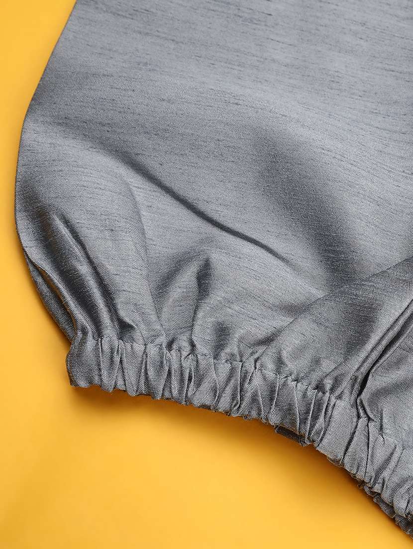 boys solid with work mandarin neck kurta set - 22161540 -  Standard Image - 4