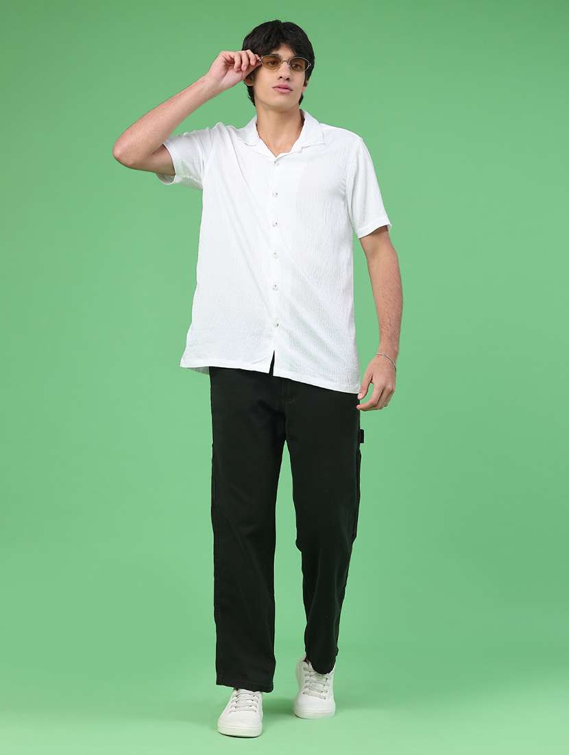 men solid mid rise regular fit cargo  - 22161554 -  Standard Image - 4