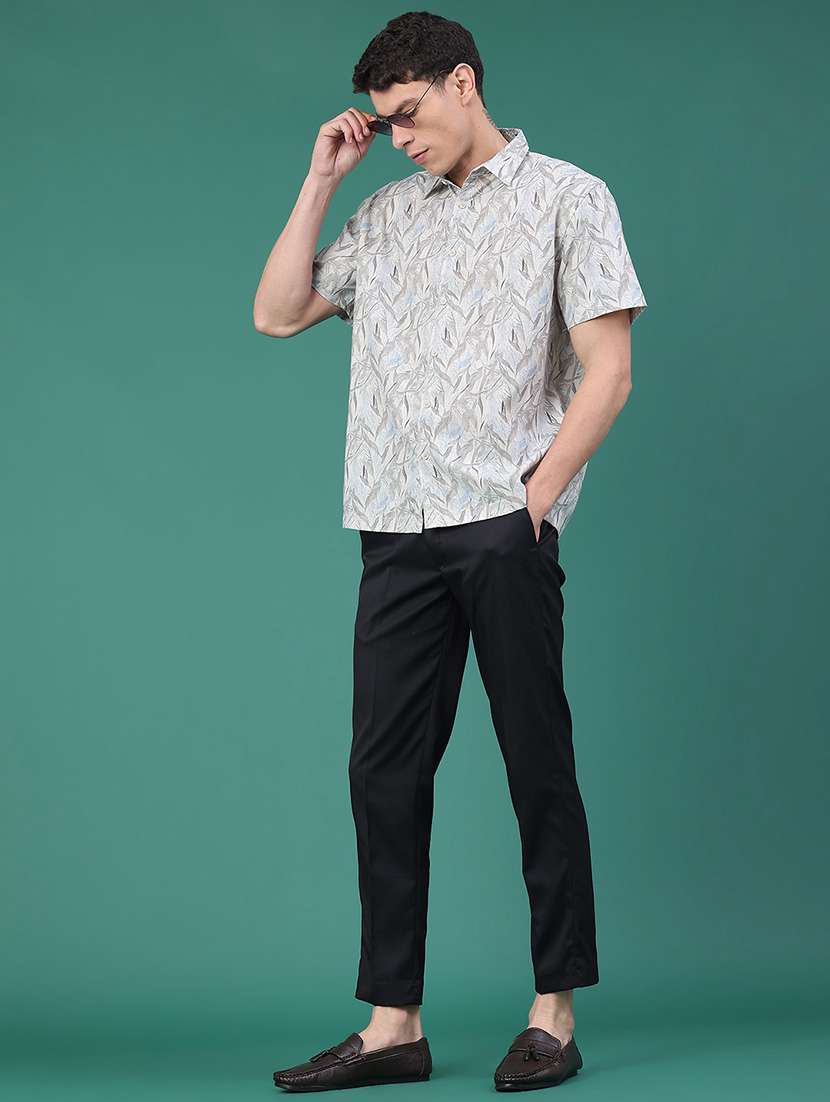 men printed short sleeve regular fit casual shirt - 22161599 -  Standard Image - 4