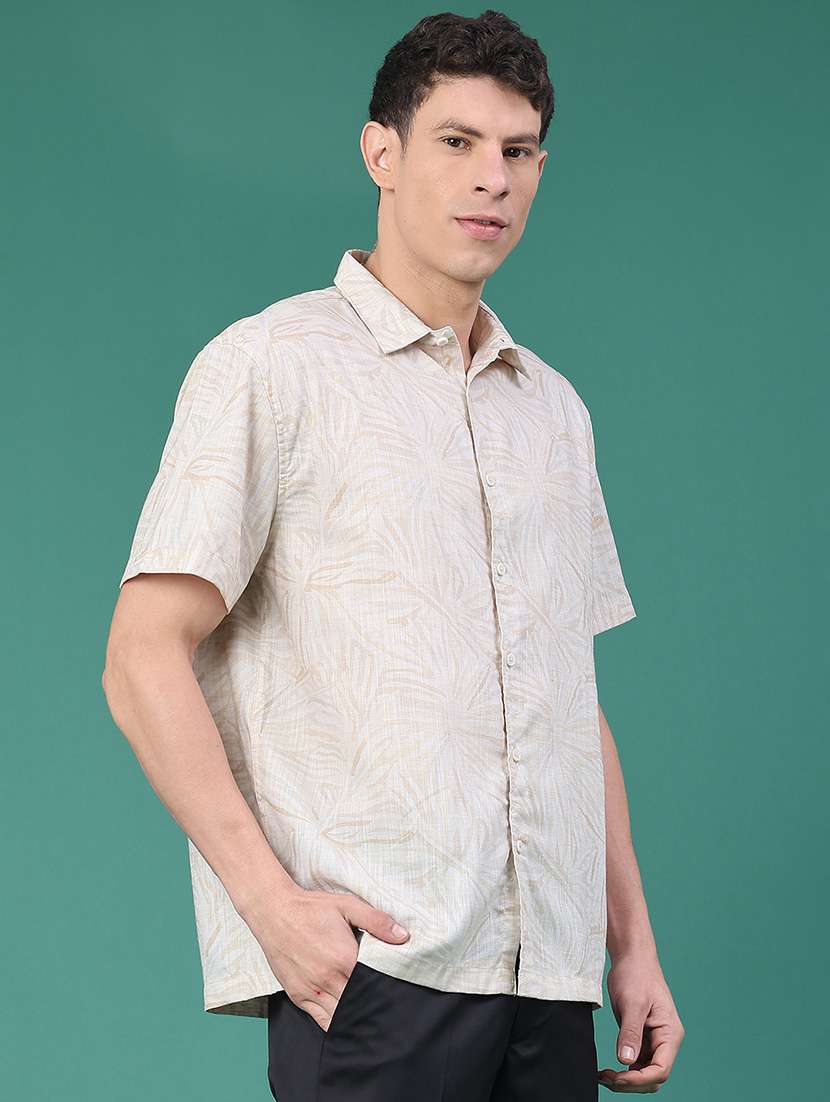 men printed short sleeve regular fit casual shirt - 22161601 -  Standard Image - 1