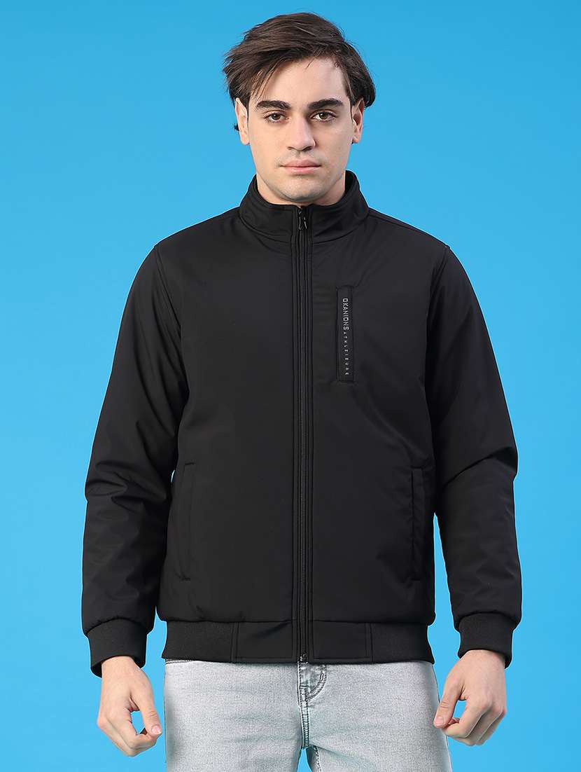 men solid long sleeve bomber jacket - 22161606 -  Standard Image - 1