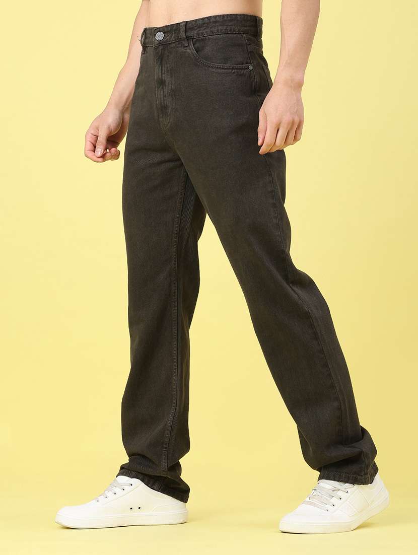 men plain mid rise full length straight jeans - 22161610 -  Standard Image - 1