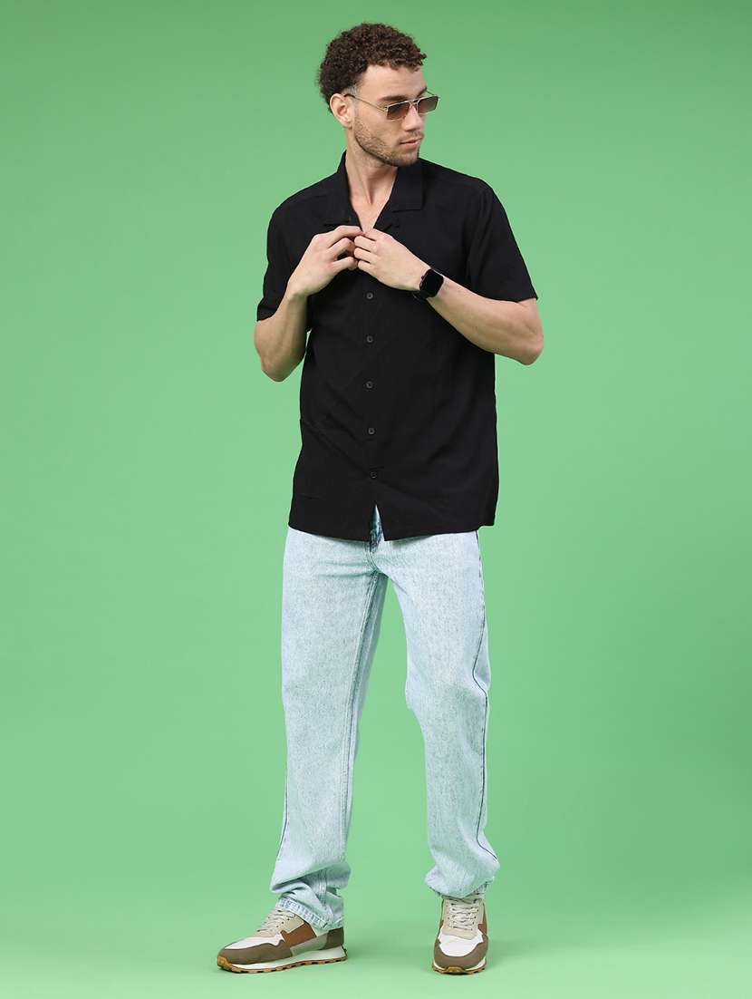 men plain mid rise full length straight jeans - 22161611 -  Standard Image - 4