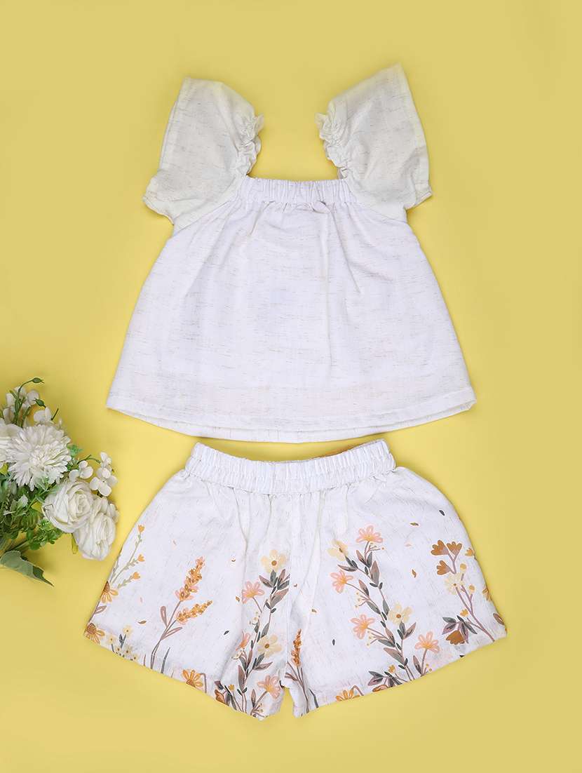 girls printed ruffle sleeve twin set - 22161650 -  Standard Image - 1