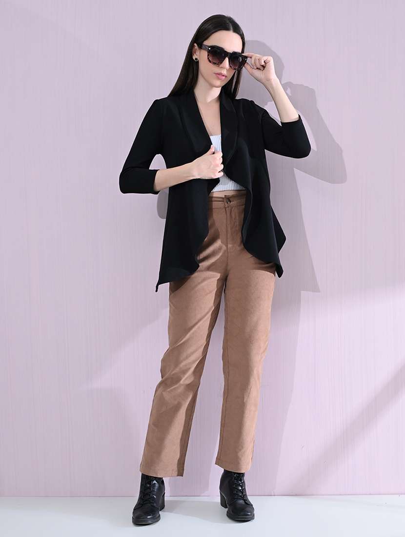 women solid puff sleeve single breasted blazer - 22161753 -  Standard Image - 4