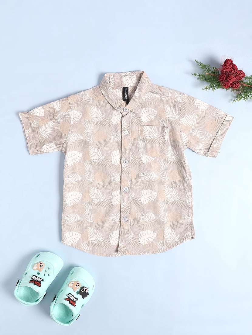 boys printed collared short sleeve shirt - 22161798 -  Standard Image - 1