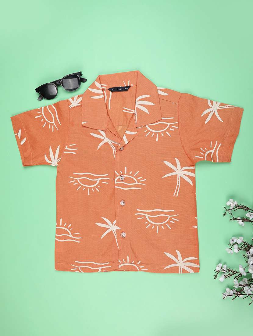 boys printed short sleeve casual shirt - 22161806 -  Standard Image - 1