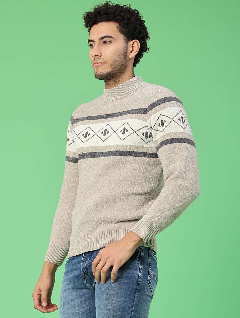 men self design long sleeve regular fit pullover  - 22161817 -  Standard Image - 1