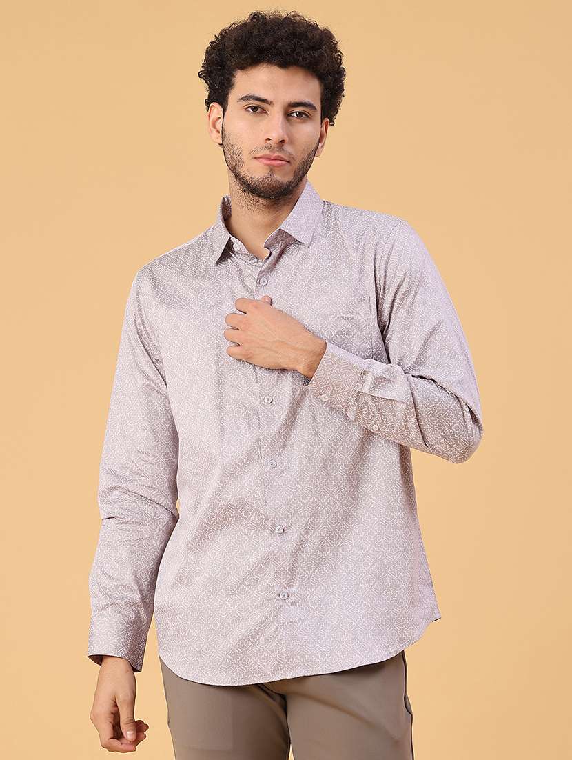 men printed long sleeve regular fit casual shirt - 22161847 -  Standard Image - 1