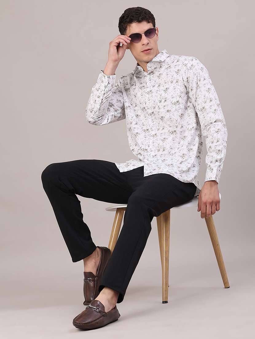 men printed long sleeve regular fit casual shirt - 22161849 -  Standard Image - 4