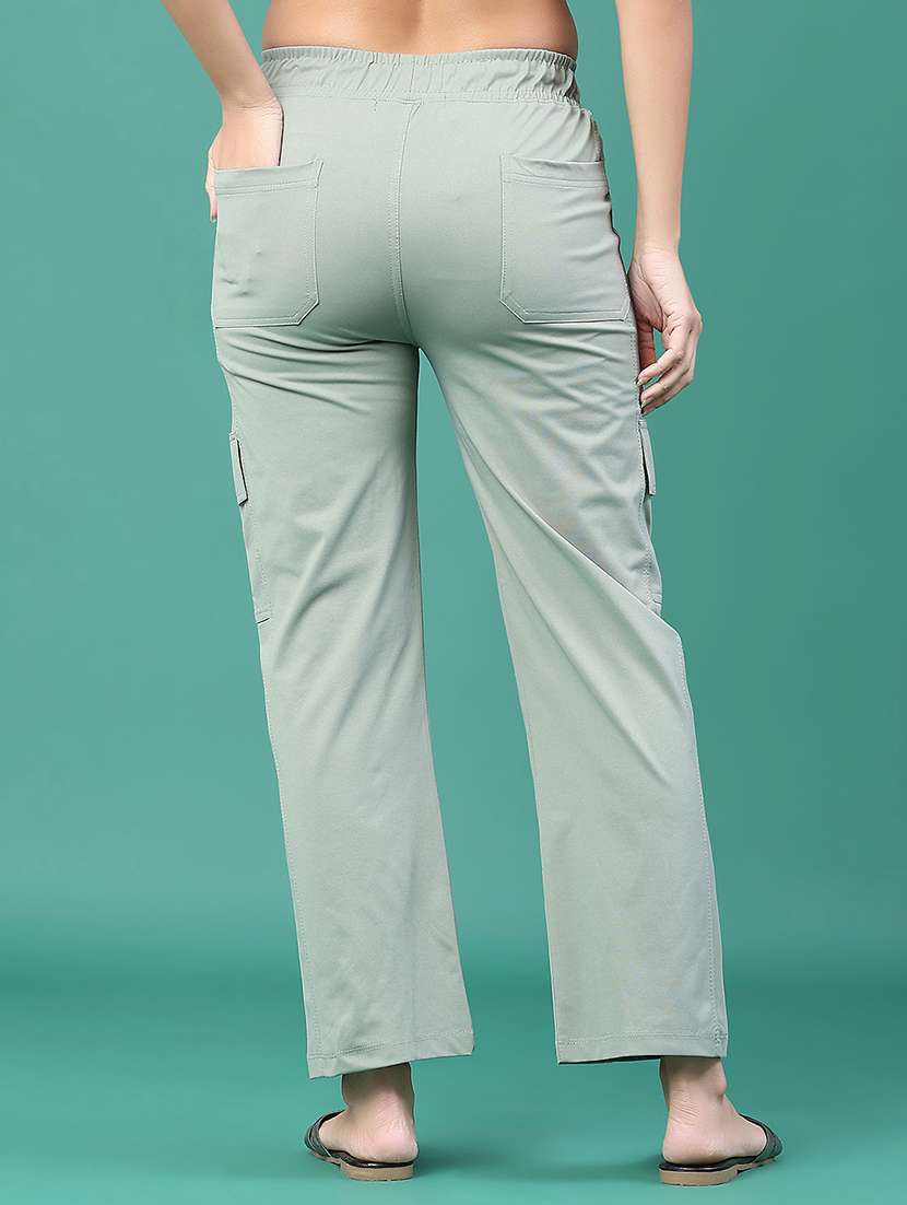 women solid mid rise cargo - 22161855 -  Standard Image - 4