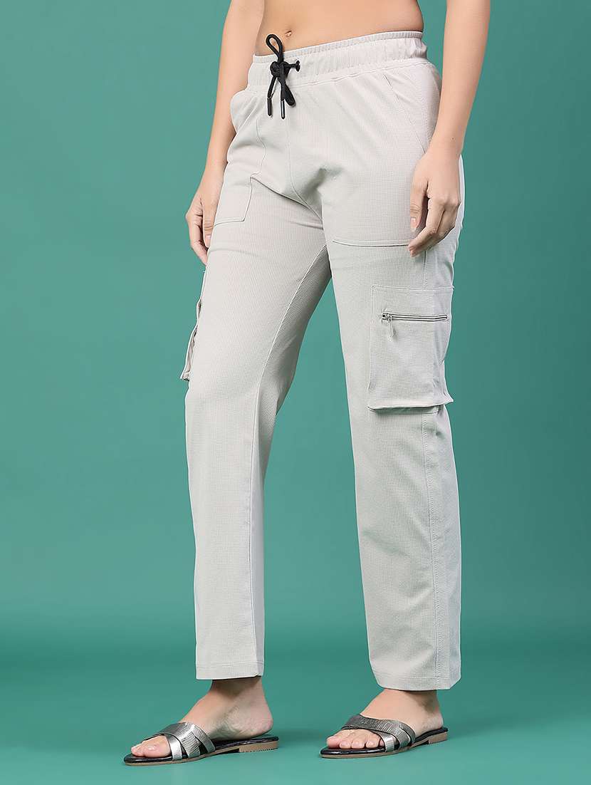 women solid mid rise cargo - 22161858 -  Standard Image - 1