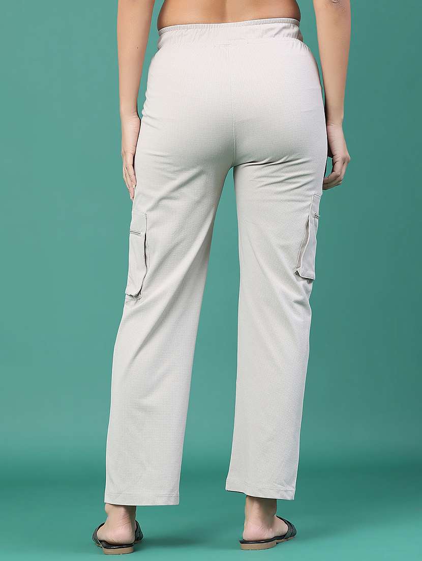 women solid mid rise cargo - 22161858 -  Standard Image - 4