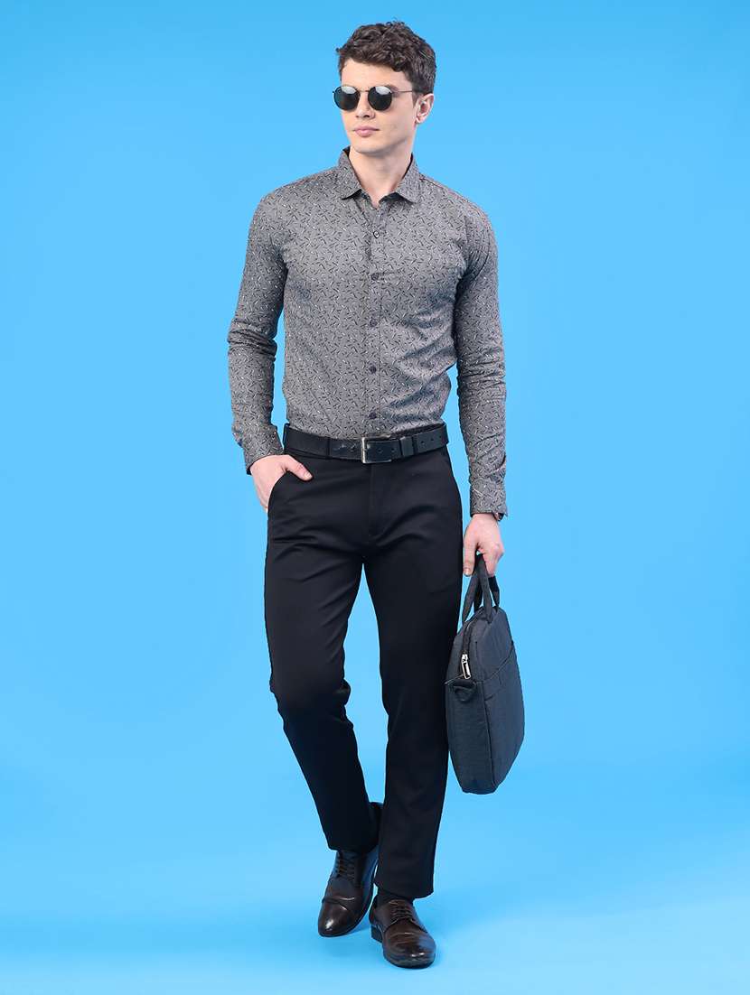 men printed collared long sleeve formal shirt - 22161899 -  Standard Image - 4