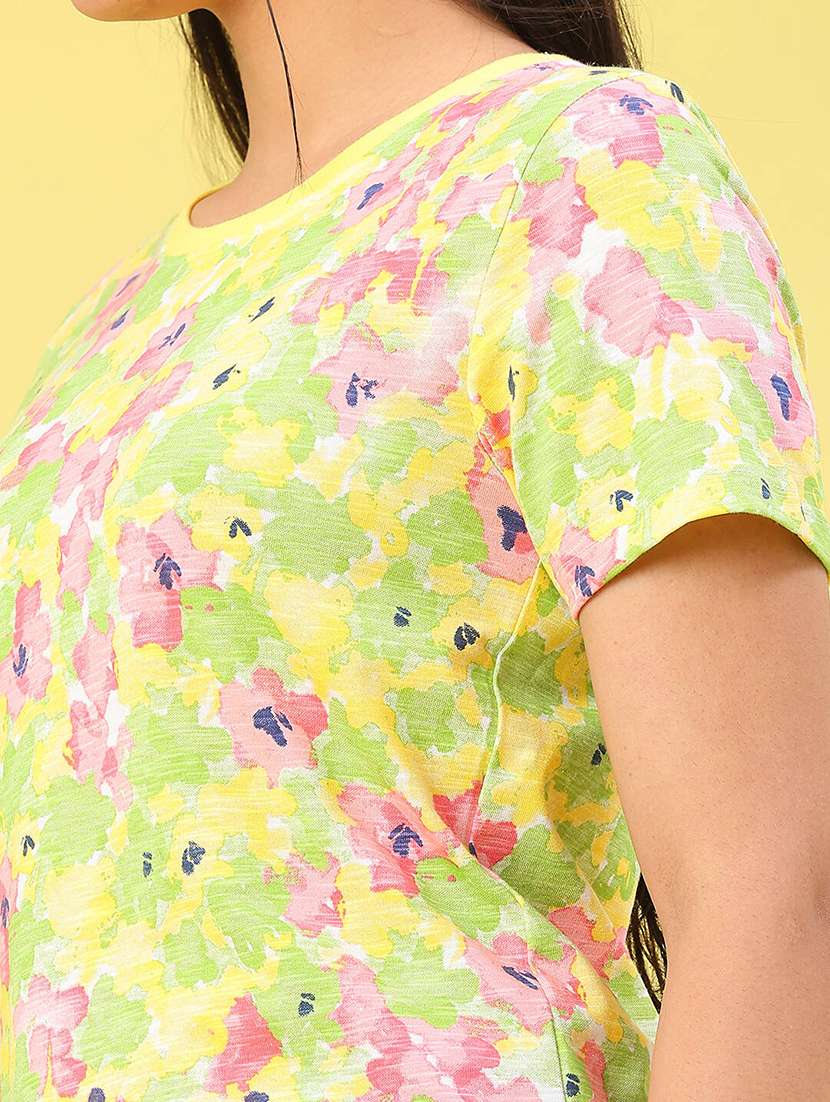 women printed round neck t-shirt - 22161939 -  Standard Image - 1