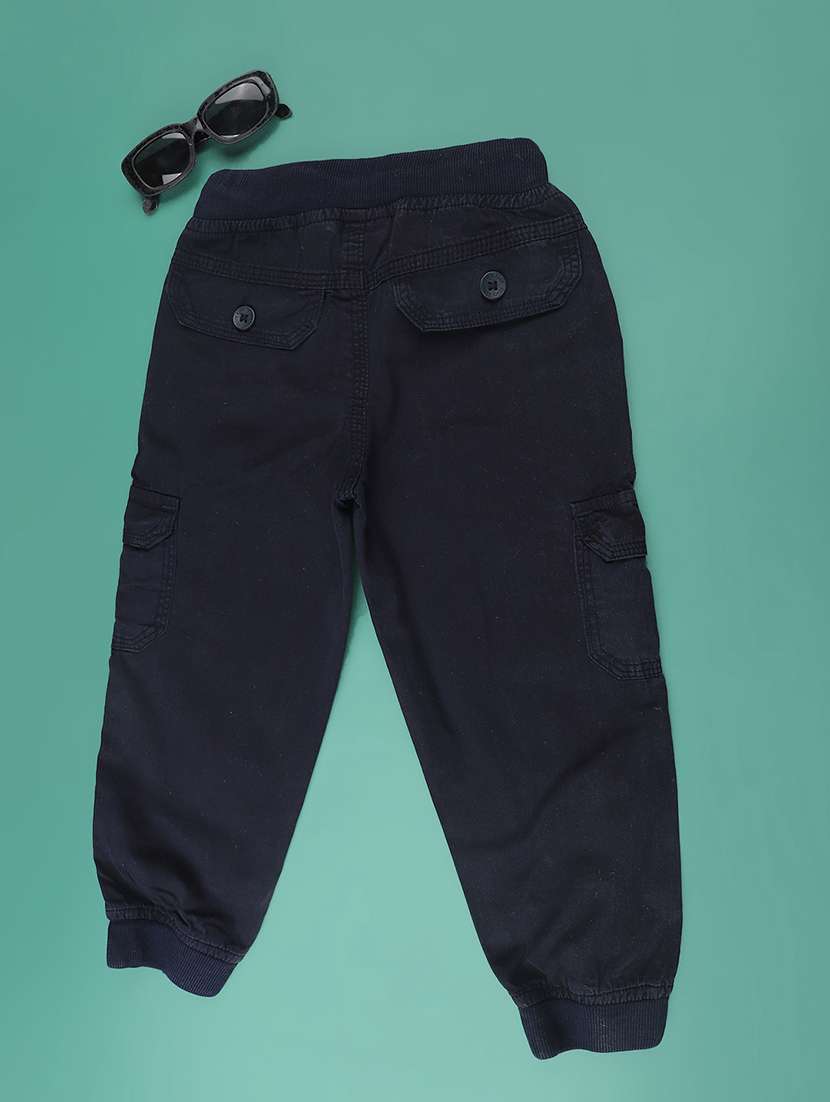 Boys Solid Mid Rise Cargo - 22162025 -  Standard Image - 1