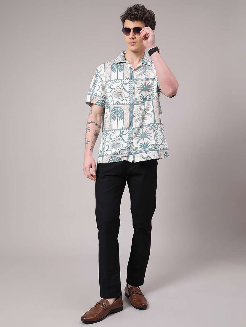 men printed short sleeve casual shirt - 22162027 -  Standard Image - 4