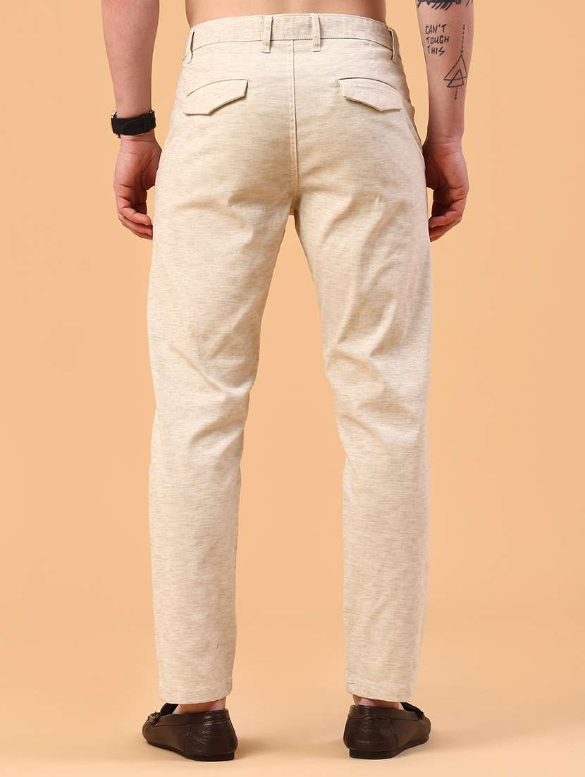men self design mid rise chinos casual trouser - 22162029 -  Standard Image - 4