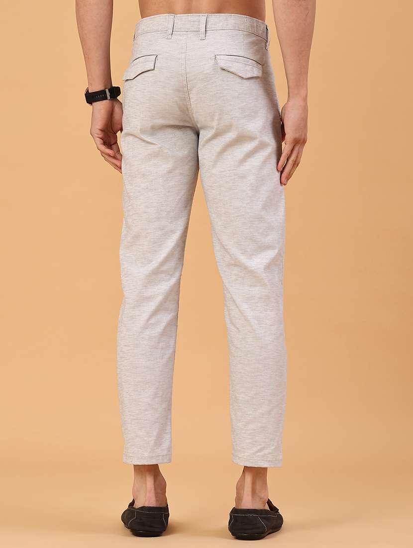 men self design mid rise chinos casual trouser - 22162030 -  Standard Image - 4