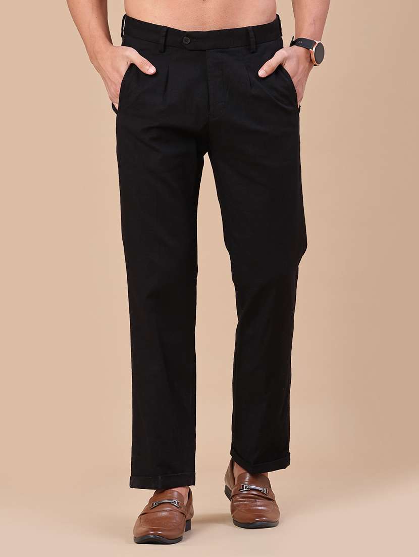 men solid mid rise regular fit chinos