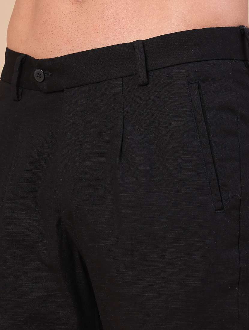 men solid mid rise regular fit chinos - 22162035 -  Standard Image - 1