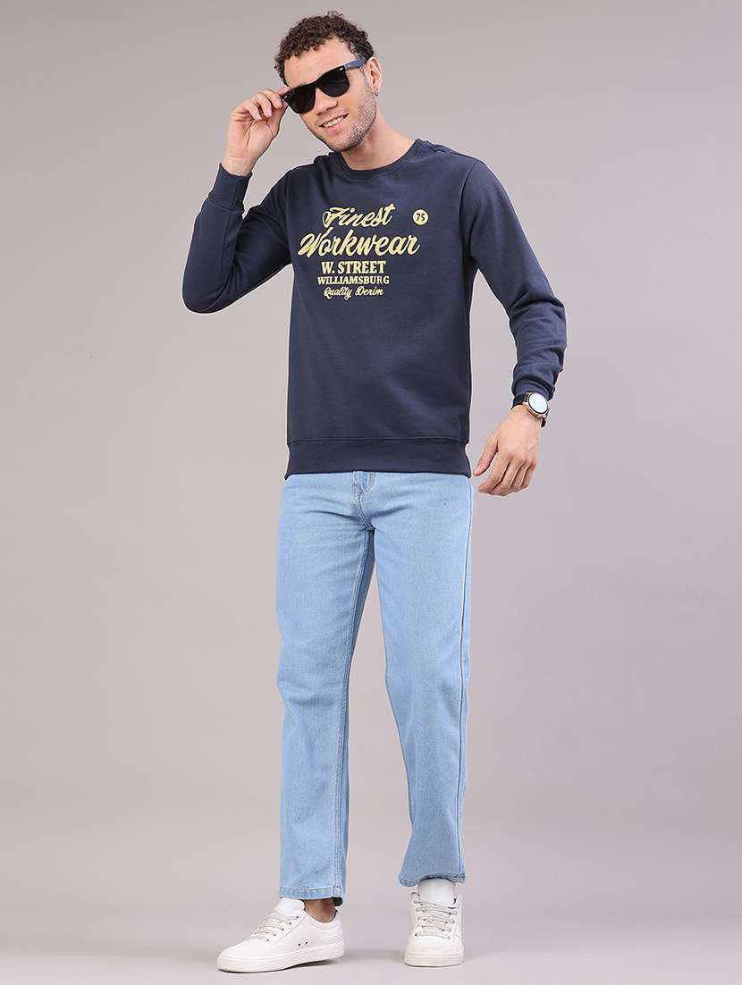 men plain mid rise full length straight jeans - 22162045 -  Standard Image - 4