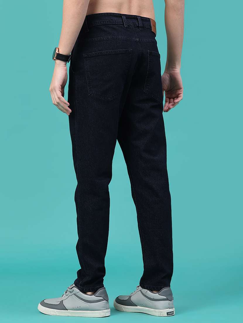 men plain mid rise full length tapered jeans - 22162047 -  Standard Image - 4