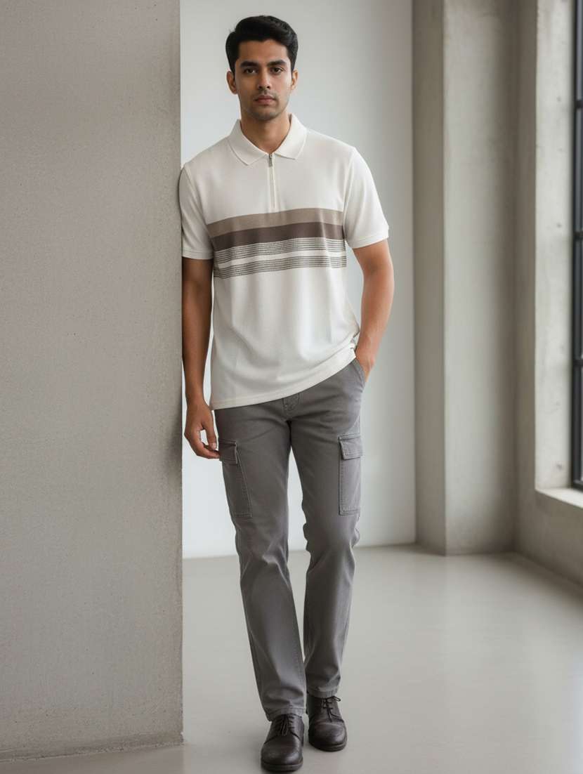 men striped short sleeve regular fit polo t-shirt - 22162078 -  Standard Image - 4