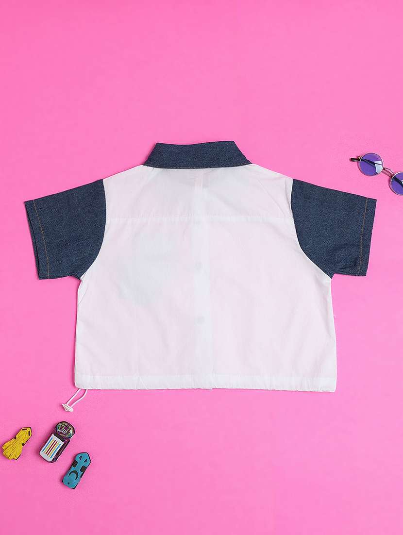 girls color blocked short sleeve shirts top - 22162097 -  Standard Image - 1