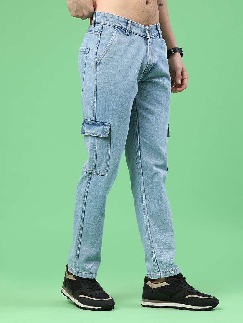 men solid mid rise regular fit cargo  - 22162100 -  Standard Image - 1