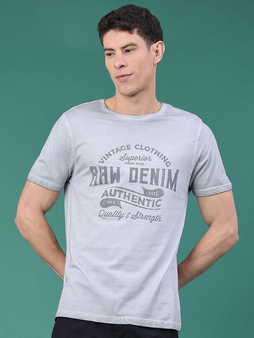 Men Front Print Short Sleeve Regular Fit T-shirt - 22162101 -  Standard Image - 1