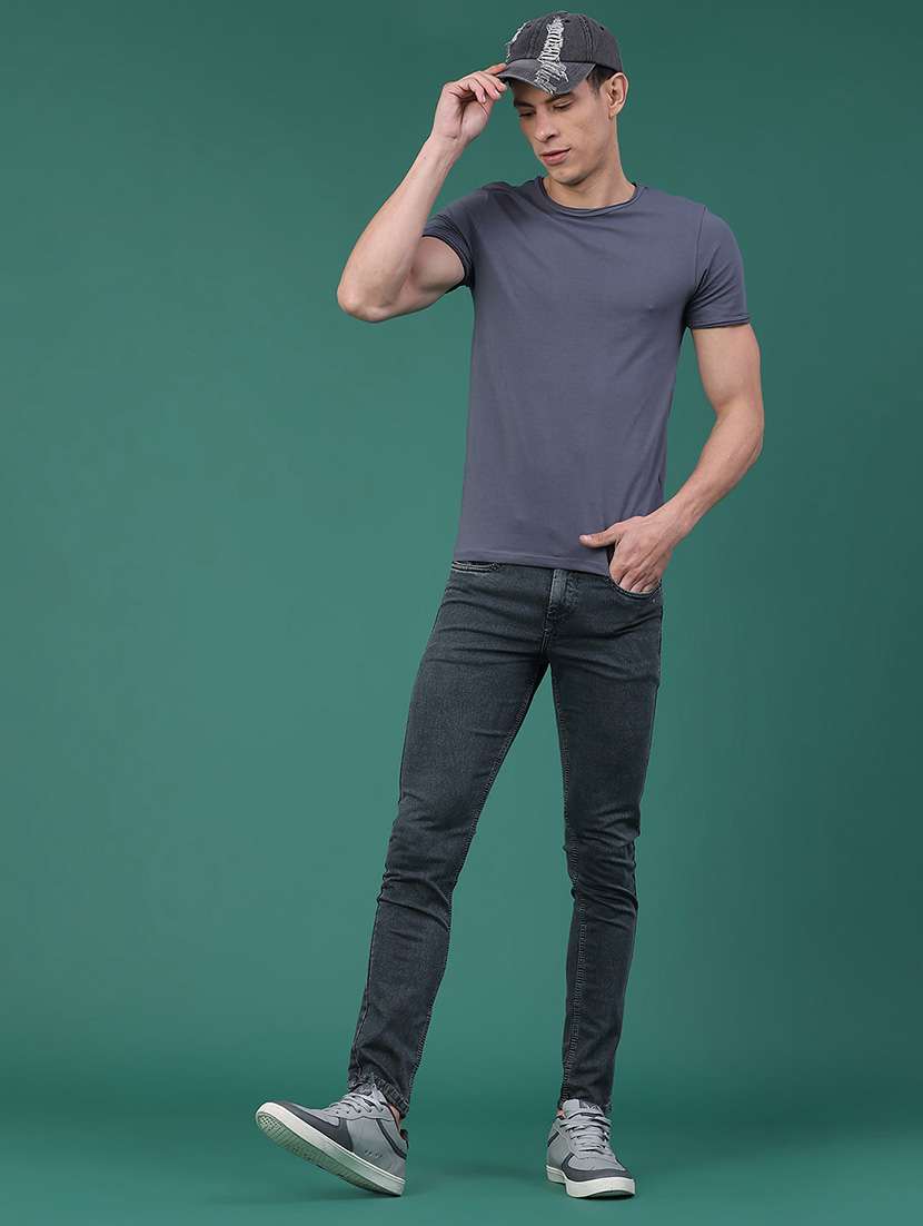 Men Solid Short Sleeve Slim Fit T-shirt - 22162104 -  Standard Image - 4