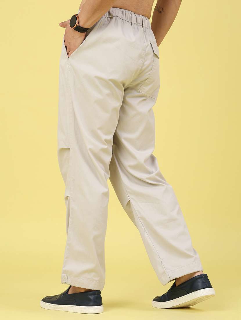 men solid mid rise regular fit casual trouser - 22162136 -  Standard Image - 4