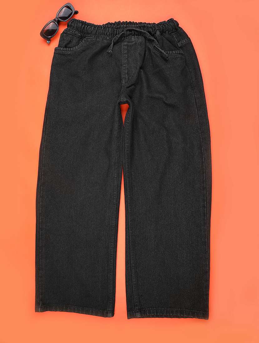 Girls Solid Mid Rise Straight Jean - 22162145 -  Standard Image - 1