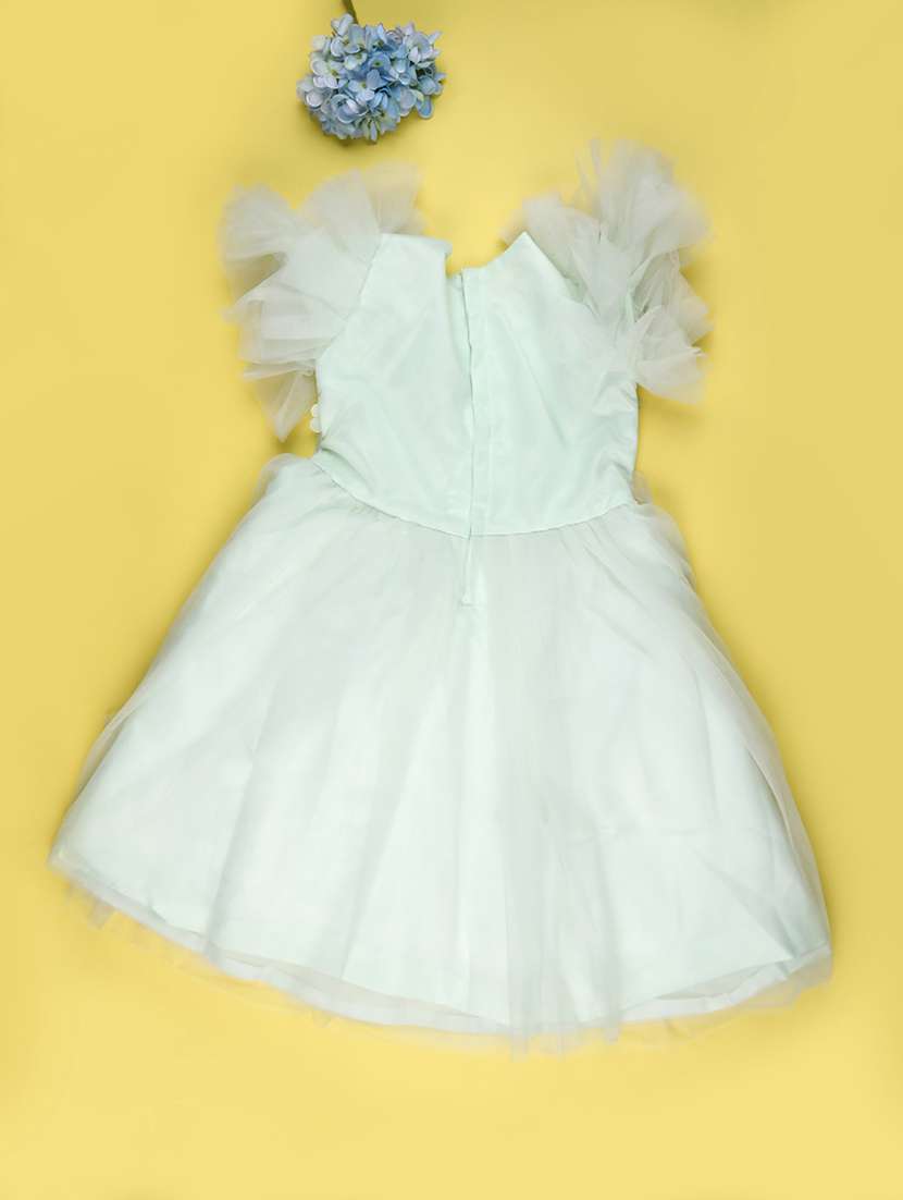 green cotton fit & flare dress - 22162169 -  Standard Image - 1