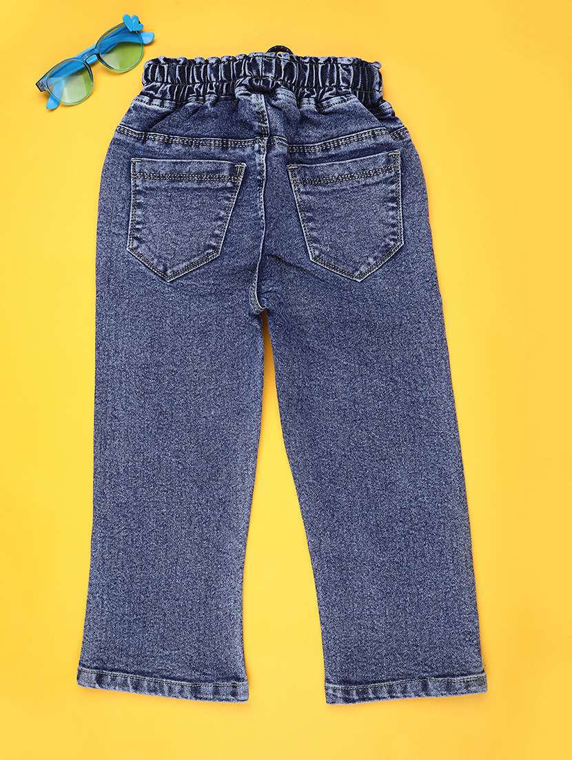 girls solid md rise straight jeans - 22162224 -  Standard Image - 1